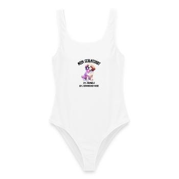 Bernhardiner Welpe Schlafshirt Bunt - Frauen Badeanzug - Weiß - Vorne - AI Model Female 172 dark (172cm)