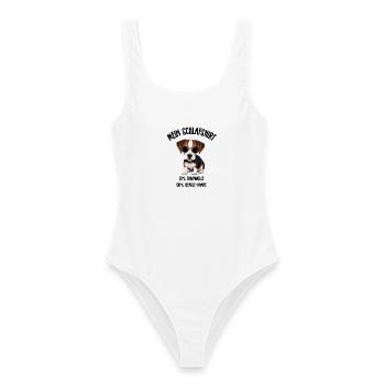 Cooler Beagle Sonnenbrille Schlafshirt - Frauen Badeanzug - Weiß - Vorne - AI Model Female 172 dark (172cm)