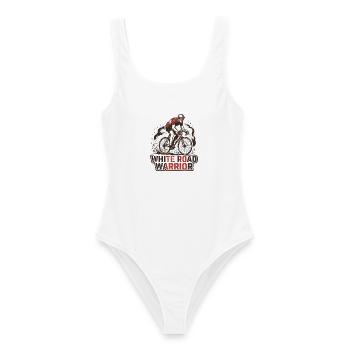Retro Cyclist White Road Warrior Print - Frauen Badeanzug - Weiß - Vorne - AI Model Female 172 dark (172cm)