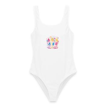 Eisbecher Vaporwave - Frauen Badeanzug - Weiß - Vorne - AI Model Female 172 dark (172cm)