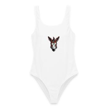Esel Kopf Bunt Illustration - Frauen Badeanzug - Weiß - Vorne - AI Model Female 172 dark (172cm)