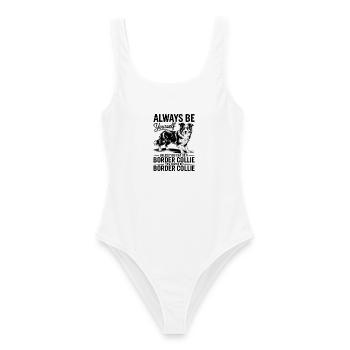 Border Collie Spruch Lustig Border Collie Geschenk - Frauen Badeanzug - Weiß - Vorne - AI Model Female 172 dark (172cm)