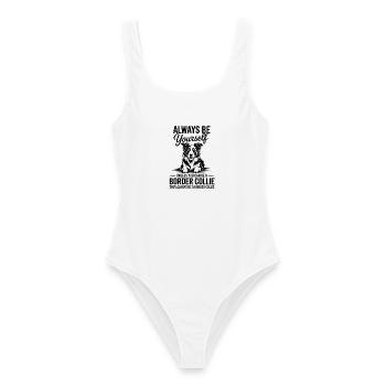 Border Collie Spruch Lustig Border Collie Geschenk - Frauen Badeanzug - Weiß - Vorne - AI Model Female 172 dark (172cm)