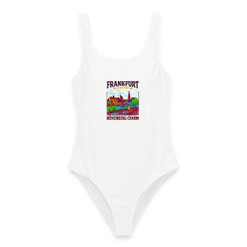 Frankfurt Germany City Skyline Römerberg Charm - Frauen Badeanzug - Weiß - Vorne - AI Model Female 172 dark (172cm)