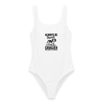 Cavalier King Charles Spaniel Spruch Hund Geschenk - Frauen Badeanzug - Weiß - Vorne - AI Model Female 172 dark (172cm)