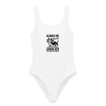 Cavalier King Charles Spaniel Spruch Hund Geschenk - Frauen Badeanzug - Weiß - Vorne - AI Model Female 172 dark (172cm)