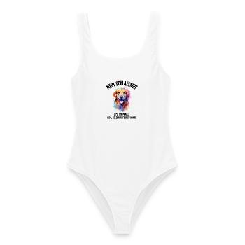 Golden Retriever Schlafshirt Bunt Splash - Frauen Badeanzug - Weiß - Vorne - AI Model Female 172 dark (172cm)