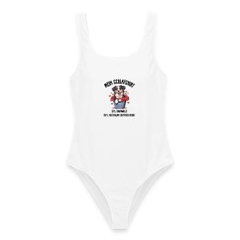 Aussie Welpe Eimer Herzen Schlafshirt - Frauen Badeanzug - Weiß - Vorne - AI Model Female 172 dark (172cm)