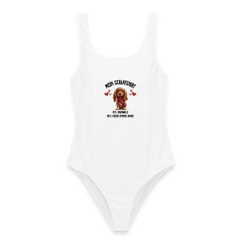 Cocker Spaniel Schlafshirt Schal Herzen - Frauen Badeanzug - Weiß - Vorne - AI Model Female 172 dark (172cm)