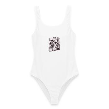 Some people are gay - get over it - Frauen Badeanzug - Weiß - Vorne - AI Model Female 172 dark (172cm)