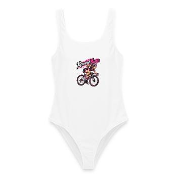 Rennrad Mama Pinkpower Frauen - Frauen Badeanzug - Weiß - Vorne - AI Model Female 172 dark (172cm)