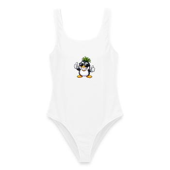 Cooler Pinguin mit Ananas Frisur - Frauen Badeanzug - Weiß - Vorne - AI Model Female 172 dark (172cm)