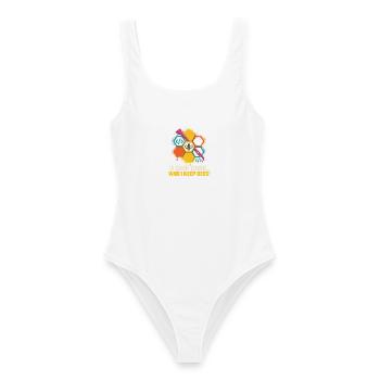 Codebiene Farbiger Honigcode - Frauen Badeanzug - Weiß - Vorne - AI Model Female 172 dark (172cm)