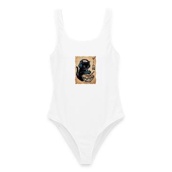 Gamer Katze Ramen Nudeln Japanisch Retro - Frauen Badeanzug - Weiß - Vorne - AI Model Female 172 dark (172cm)