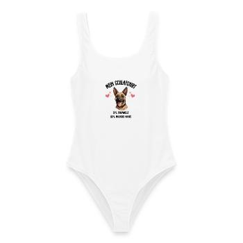 Malinois Lachend Herzen Schlafshirt - Frauen Badeanzug - Weiß - Vorne - AI Model Female 172 dark (172cm)