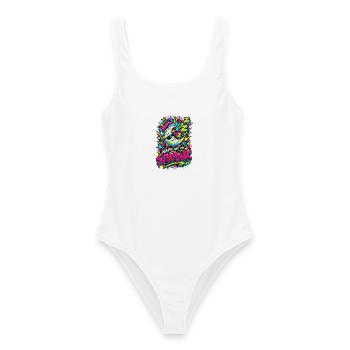 Naps sind meine Superkraft Neon - Frauen Badeanzug - Weiß - Vorne - AI Model Female 172 dark (172cm)