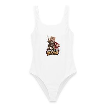 Knight Kitten – Geboren Tapfer - Frauen Badeanzug - Weiß - Vorne - AI Model Female 172 dark (172cm)