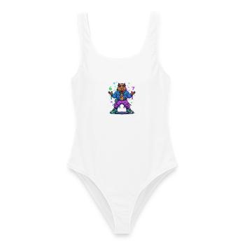 Cyberpunk Capybara Streetwear Zukunft Gamer - Frauen Badeanzug - Weiß - Vorne - AI Model Female 172 dark (172cm)