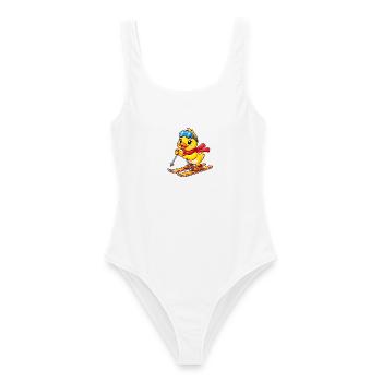 Süße Ente Skifahrer Cartoon Wintersport - Frauen Badeanzug - Weiß - Vorne - AI Model Female 172 dark (172cm)