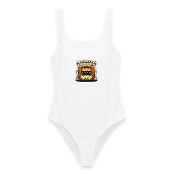 Band Merch Sammler Konzertfan Musikfan - Frauen Badeanzug - Weiß - Vorne - AI Model Female 172 dark (172cm)