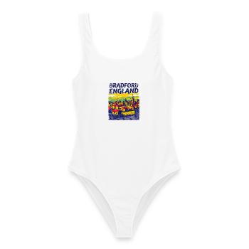 Retro Bradford England City Skyline Sept - Frauen Badeanzug - Weiß - Vorne - AI Model Female 172 dark (172cm)