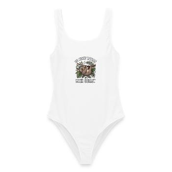 Koala Spruch Du nicht hetzen mich sollst  - Frauen Badeanzug - Weiß - Vorne - AI Model Female 172 dark (172cm)