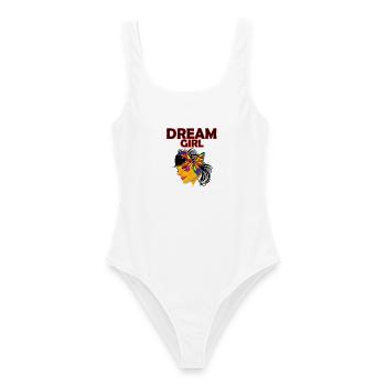 Dream Girl Schmetterlingskunst - Frauen Badeanzug - Weiß - Vorne - AI Model Female 172 dark (172cm)