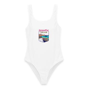 City Vintage Brighton England Coastal Skyline - Frauen Badeanzug - Weiß - Vorne - AI Model Female 172 dark (172cm)