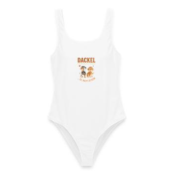 Dackel Machen Mich Glücklich Du Nicht So Sehr - Frauen Badeanzug - Weiß - Vorne - AI Model Female 172 dark (172cm)
