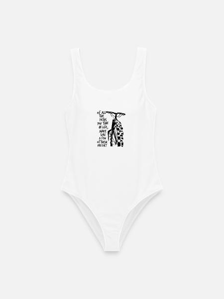 Schmutzige Fahrrad-T-Shirts - Frauen Badeanzug - Weiß