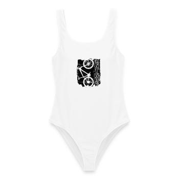 MTNBK Mountain Bike Line Art - Maillot de bain femme - blanc - Devant - AI Model Female 172 dark (172cm)