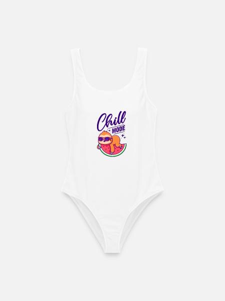 Erholung - Chill Mode Sloth / Chill out / Chillen - Frauen Badeanzug - Weiß