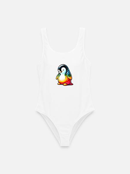 Pinguin - Frauen Badeanzug - Weiß