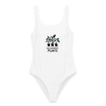 Easily Distracted by Plants - Women's Swimsuit - white - Front - AI Model Female 172 dark (172cm)