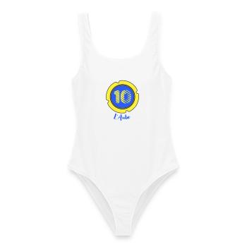 Logo département de l'Aube 10 - Maillot de bain femme - blanc - Devant - AI Model Female 172 dark (172cm)