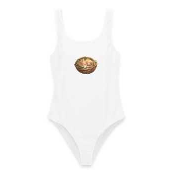 Chaton nid endormi - Maillot de bain femme - blanc - Devant - AI Model Female 172 dark (172cm)