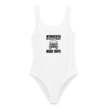 Lustiges Roadtrip-Liebhaber-Geschenk für einen reisenden Introvertierten - Frauen Badeanzug - Weiß - Vorne - AI Model Female 172 dark (172cm)