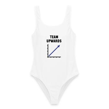 Team Upwards (Erfolg / Fortschritt / POS Blue 2C) - Frauen Badeanzug - Weiß - Vorne - AI Model Female 172 dark (172cm)