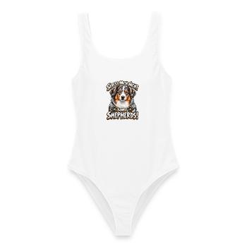 Australian Shepherd  - Frauen Badeanzug - Weiß - Vorne - AI Model Female 172 dark (172cm)