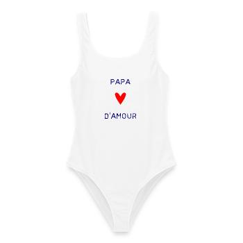 BONNE FÊTE PAPA. PAPA. FÊTE DES PÈRES. PÈRE - Maillot de bain femme - blanc - Devant - AI Model Female 172 dark (172cm)
