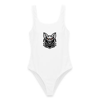 Fledermaus Maskottchen Logo - Frauen Badeanzug - Weiß - Vorne - AI Model Female 172 dark (172cm)
