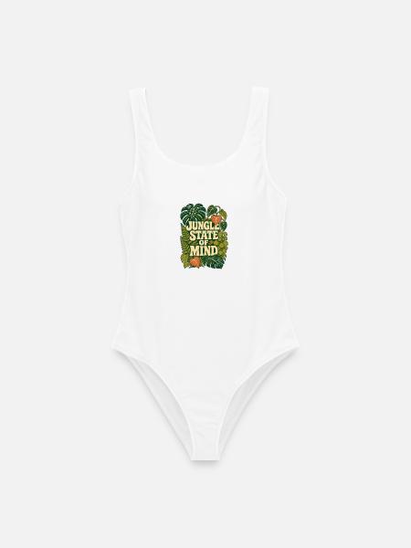 Jungle State of Mind – Tropische Pflanzen - Frauen Badeanzug - Weiß