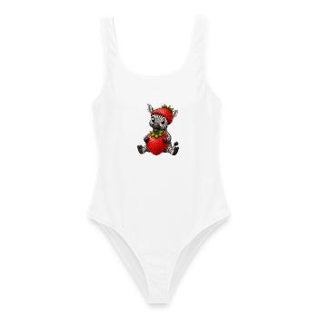 Zebra Erdbeere Süßer Sommer Cartoon - Frauen Badeanzug - Weiß - Vorne - AI Model Female 172 dark (172cm)