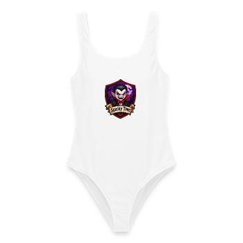 Spukzeit Vampir Cartoon - Frauen Badeanzug - Weiß - Vorne - AI Model Female 172 dark (172cm)