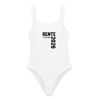 Rente 2026 Limited Edition Ruhestand - Frauen Badeanzug - Weiß - Vorne - AI Model Female 172 dark (172cm)