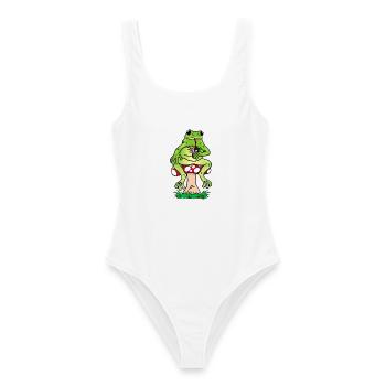 Frosch und Cocktail - Frauen Badeanzug - Weiß - Vorne - AI Model Female 172 dark (172cm)