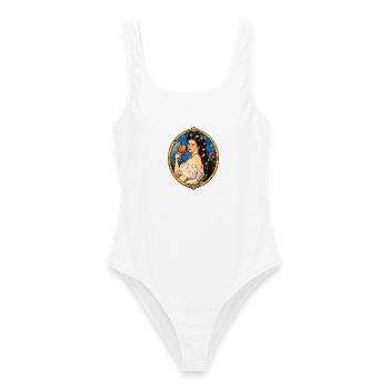 Kaiserin Sisi – Österreich Vintage - Sissi - Frauen Badeanzug - Weiß - Vorne - AI Model Female 172 dark (172cm)