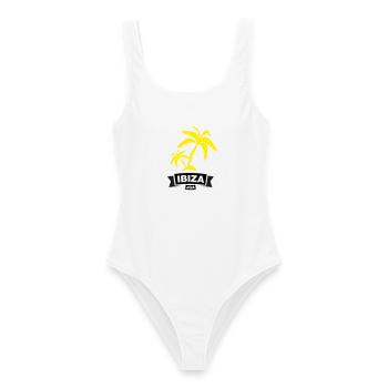 IBIZA – Enterrement de vie de garçon sous les palmiers - Maillot de bain femme - blanc - Devant - AI Model Female 172 dark (172cm)