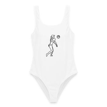 Joueuse de beach-volley filles - Maillot de bain femme - blanc - Devant - AI Model Female 172 dark (172cm)