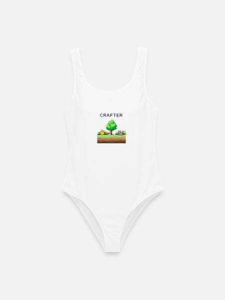 Pixel Crafter Waldabenteuer - Frauen Badeanzug - Weiß
